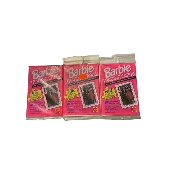 Barbie Fashion Trading Cards Lot of 3 Packs 1990 Vintage Sealed Mattel 1188 NEW - Picture 1 of 3